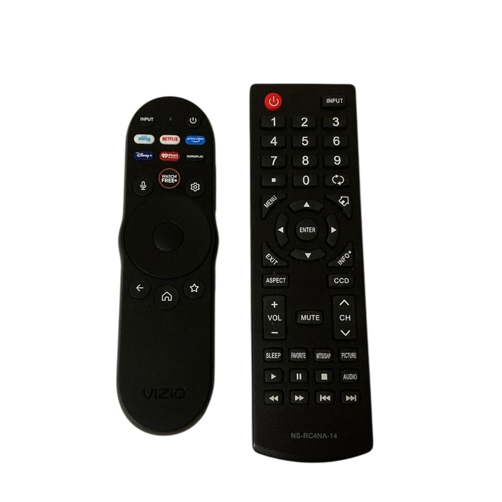 2 TV Remote Controls Insignia NS-RC4NA-14 and Vizio XRT270R SmartCast